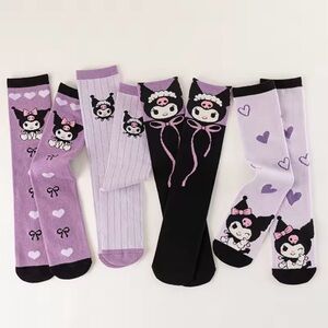 Sanrio Purple and Black Kuromi Socks Set